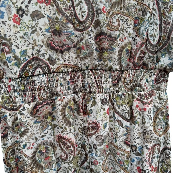 MSK Women's Paisley-Print Flutter-Sleeve Maxi Dress L Wedding Guest Office Wear - Picture 8 of 16